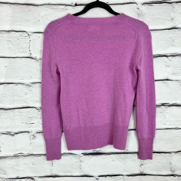J.Crew Women's Cashmere Crewneck Sweater XXS Purple Long Sleeve Pullover - Picture 6 of 7